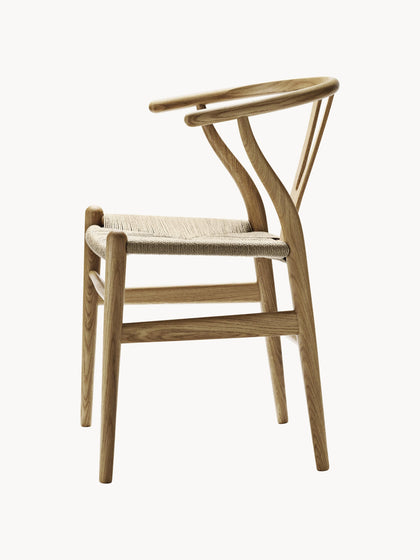 Westwing Collection Holzstuhl CH24 Wishbone Chair mit handgeflochtener Sitzfläche Rabatt