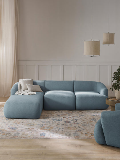 Westwing Collection Modulares Bouclé-Ecksofa Sofia (3-Sitzer) Preisnachlass