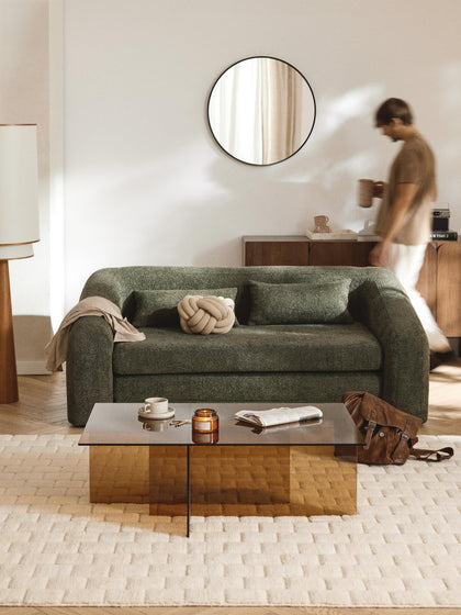 Westwing Collection Schlafsofa Eliot (2-Sitzer) aus Teddy-Bouclé Neueste Mode