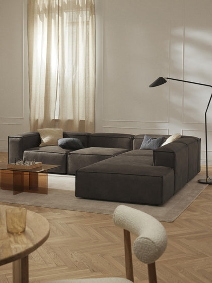 Westwing Collection Modulares XL-Ecksofa Lennon aus recyceltem Leder Zeitlich begrenztes Angebot