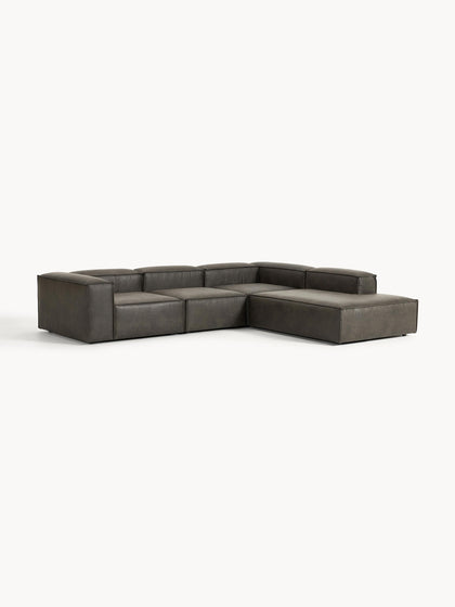 Westwing Collection Modulares XL-Ecksofa Lennon aus recyceltem Leder Zeitlich begrenztes Angebot
