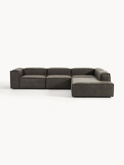 Westwing Collection Modulares XL-Ecksofa Lennon aus recyceltem Leder Zeitlich begrenztes Angebot