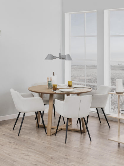 Westwing Collection Runder Esstisch Malika aus Birkenholz Ø 120 cm Exklusive Angebote
