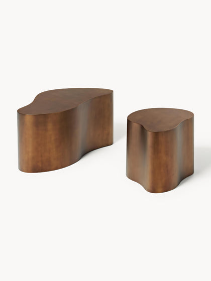 Westwing Collection Metall-Beistelltische Dale in organischer Form 2er-Set