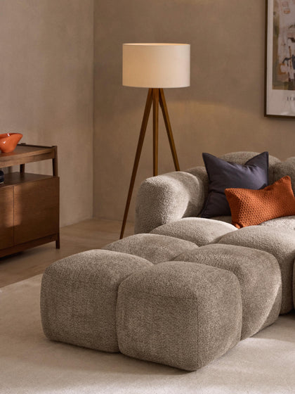 Westwing Collection Sofa-Hocker Tayla aus Teddy-Bouclé Tiefpreis