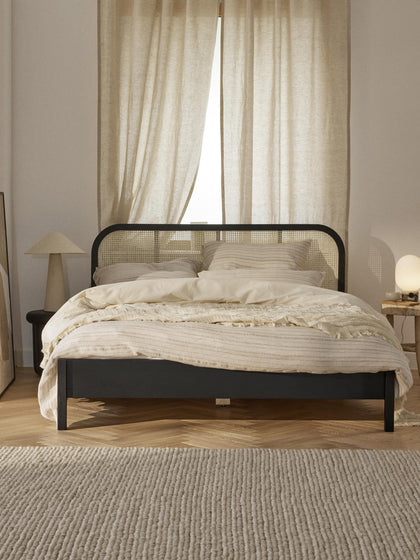 Westwing Collection Holzbett Jones mit Kopfteil aus Wiener Geflecht Letzte 2 Tage