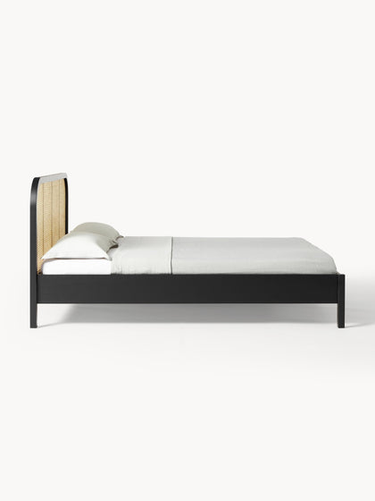 Westwing Collection Holzbett Jones mit Kopfteil aus Wiener Geflecht Letzte 2 Tage