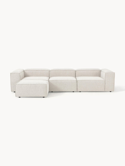 Westwing Collection Modulares Sofa Lennon (4-Sitzer) aus Bouclé mit Hocker (links/rechts) Zeitbegrenzte Promotion
