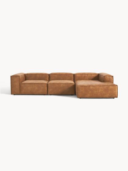 Westwing Collection Modulares Ecksofa Lennon aus recyceltem Leder