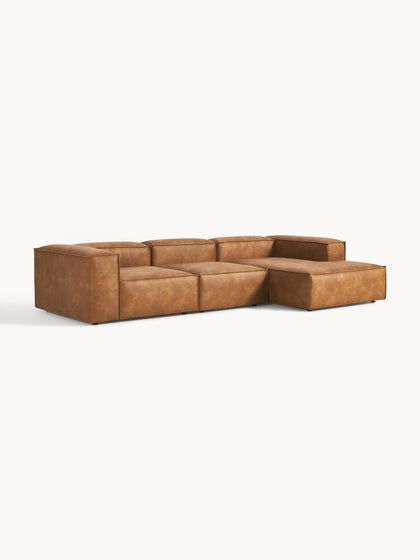 Westwing Collection Modulares Ecksofa Lennon aus recyceltem Leder Vierteljährliche Förderung