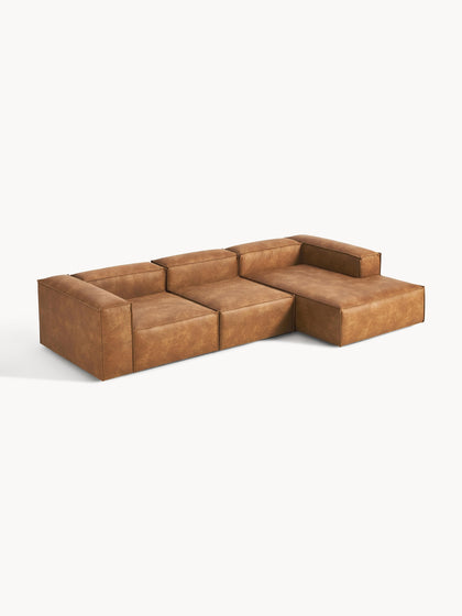 Westwing Collection Modulares Ecksofa Lennon aus recyceltem Leder Vierteljährliche Förderung