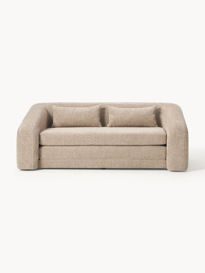 Westwing Collection Schlafsofa Eliot (2-Sitzer) aus Teddy-Bouclé