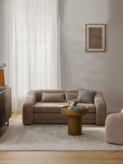 Westwing Collection Schlafsofa Eliot (2-Sitzer) aus Teddy-Bouclé Clearance-Verkauf