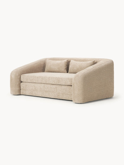 Westwing Collection Schlafsofa Eliot (2-Sitzer) aus Teddy-Bouclé Clearance-Verkauf