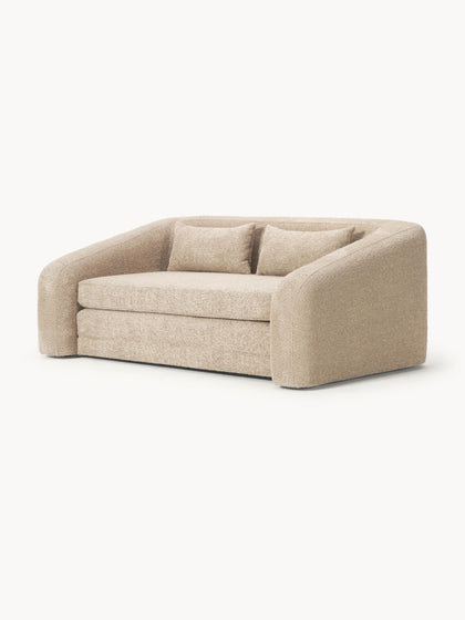 Westwing Collection Schlafsofa Eliot (2-Sitzer) aus Teddy-Bouclé Clearance-Verkauf