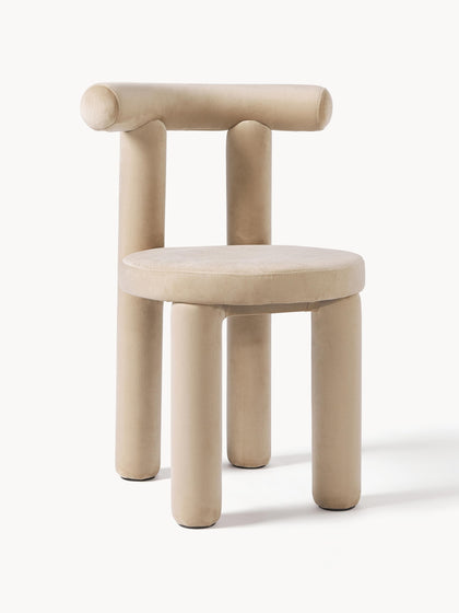 Westwing Collection Samt-Polsterstuhl Calan