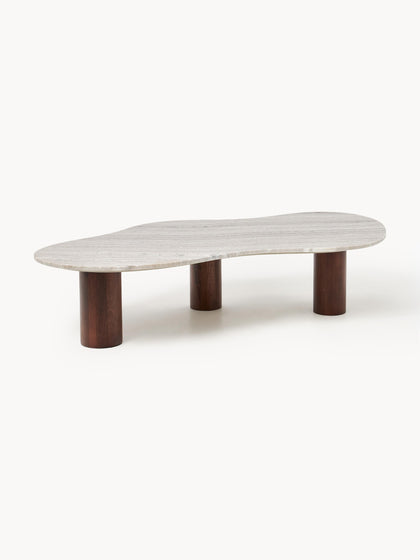 Westwing Collection Marmor-Couchtisch Naruto in organischer Form