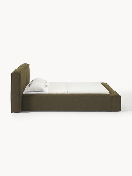 Westwing Collection Bouclé-Polsterbett Lennon mit Stauraum Outlet