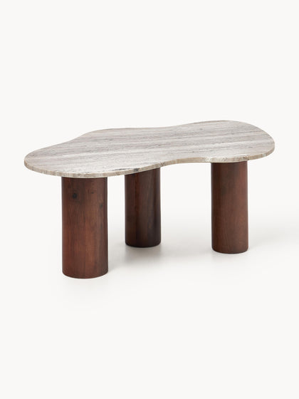 Westwing Collection Marmor-Couchtisch Naruto in organischer Form