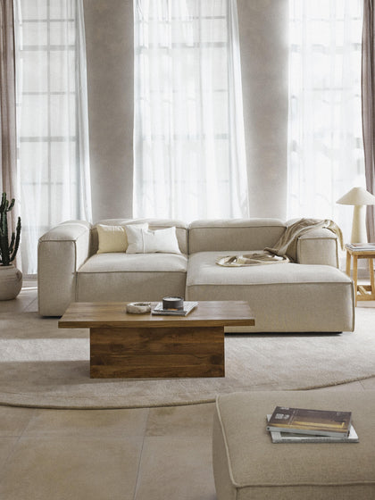 Westwing Collection Modulares Ecksofa Lennon aus Leinen-Mix Kostenloser Versand