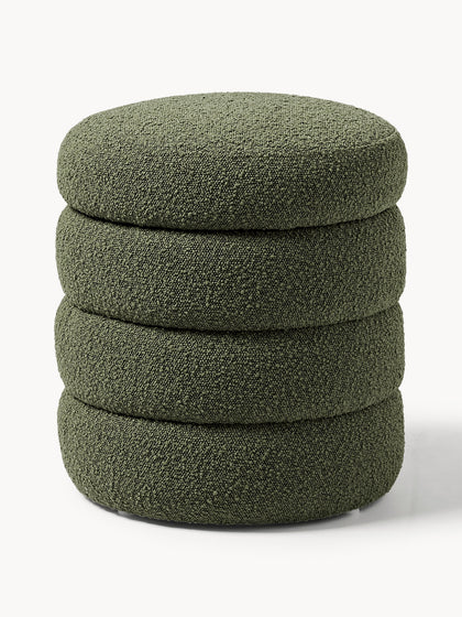 Westwing Collection Bouclé-Polsterhocker Alto mit Stauraum