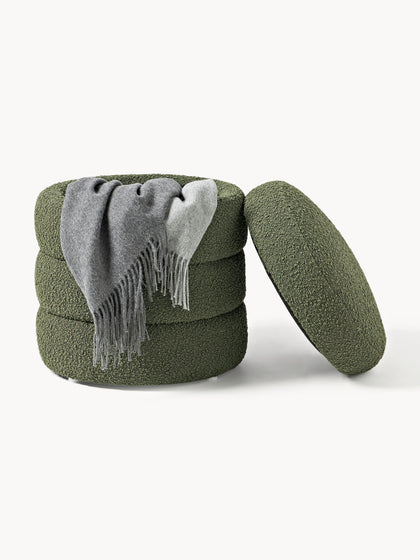 Westwing Collection Bouclé-Polsterhocker Alto mit Stauraum Großer Ausverkauf