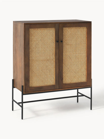 Westwing Collection Highboard Vienna mit Wiener Geflecht