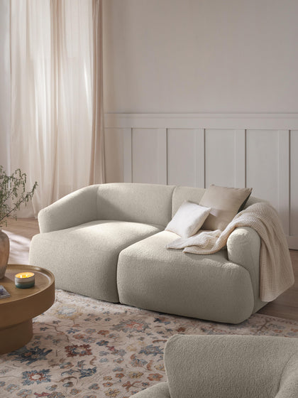 Westwing Collection Modulares Bouclé-Sofa Sofia (2-Sitzer) Black Friday