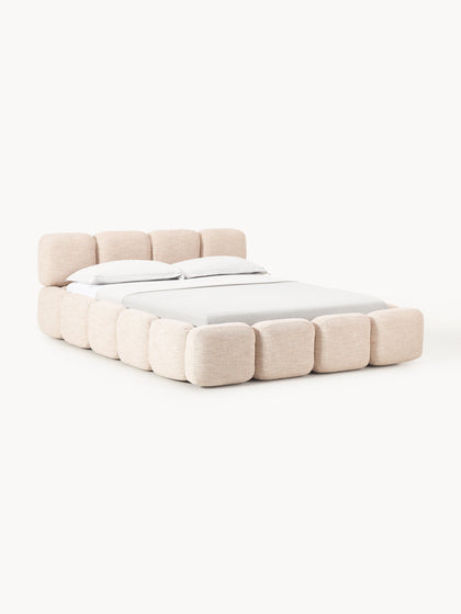 Westwing Collection Polsterbett Tayla aus Bouclé mit Stauraum