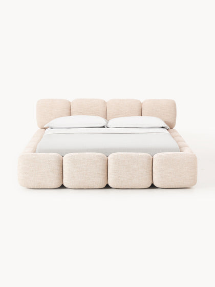 Westwing Collection Polsterbett Tayla aus Bouclé mit Stauraum Osterangebot