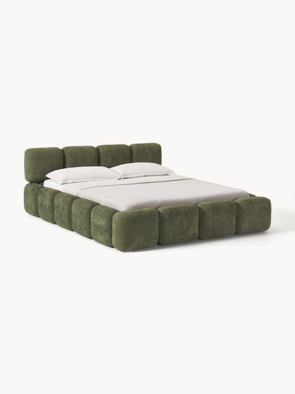 Westwing Collection Polsterbett Tayla aus Teddy-Bouclé mit Stauraum