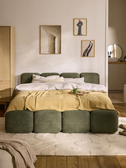 Westwing Collection Polsterbett Tayla aus Teddy-Bouclé mit Stauraum Online Outlet