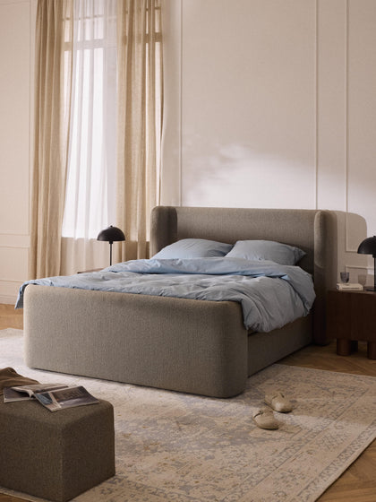 Westwing Collection Bouclé-Boxspringbett Perla mit Stauraum Sonderangebote