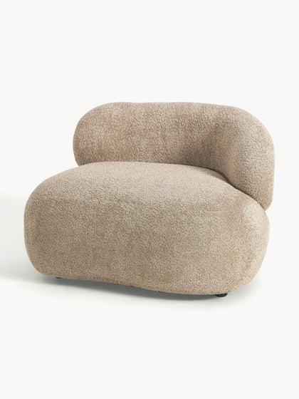 Westwing Collection Loungesessel Alba aus Teddy-Bouclé