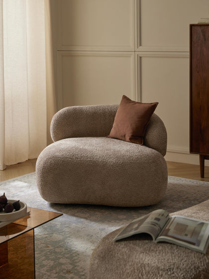 Westwing Collection Loungesessel Alba aus Teddy-Bouclé Riesige Ersparnisse