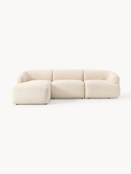 Westwing Collection Modulares Bouclé-Ecksofa Sofia (3-Sitzer)