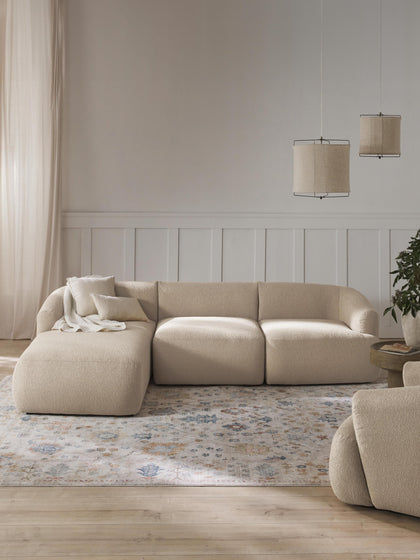 Westwing Collection Modulares Bouclé-Ecksofa Sofia (3-Sitzer) Begrenzte Freigabe