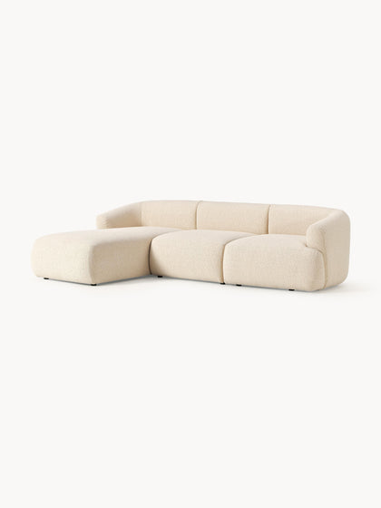 Westwing Collection Modulares Bouclé-Ecksofa Sofia (3-Sitzer) Begrenzte Freigabe