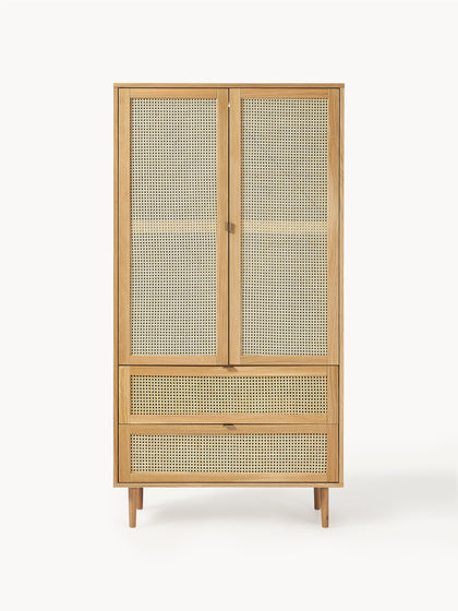 Westwing Collection Kleiner Kleiderschrank Aries mit Wiener Geflecht 2-türig Letzter Tag