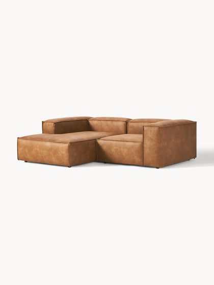 Westwing Collection Modulares Ecksofa Lennon aus recyceltem Leder Bis zu 50% Rabatt