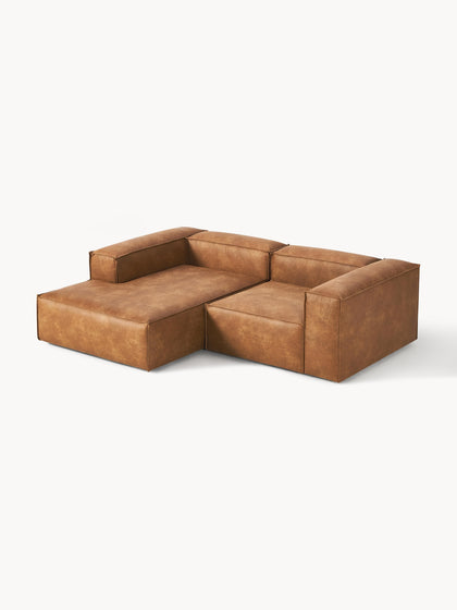 Westwing Collection Modulares Ecksofa Lennon aus recyceltem Leder Bis zu 50% Rabatt