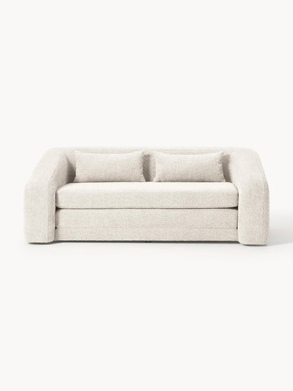 Westwing Collection Schlafsofa Eliot (2-Sitzer) aus Teddy-Bouclé