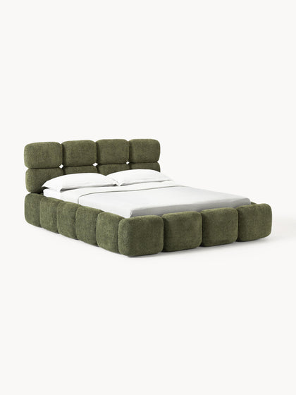 Westwing Collection Polsterbett Tayla aus Teddy-Bouclé mit Stauraum