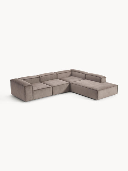 Westwing Collection Modulares XL-Ecksofa Lennon aus Cord