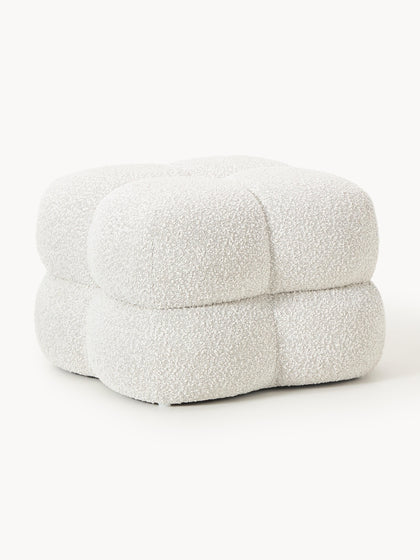 Westwing Collection Bouclé-Polsterhocker Ellie