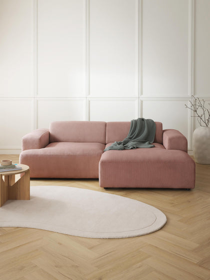 Westwing Collection Cord-Ecksofa Melva (3-Sitzer) Großer Ausverkauf