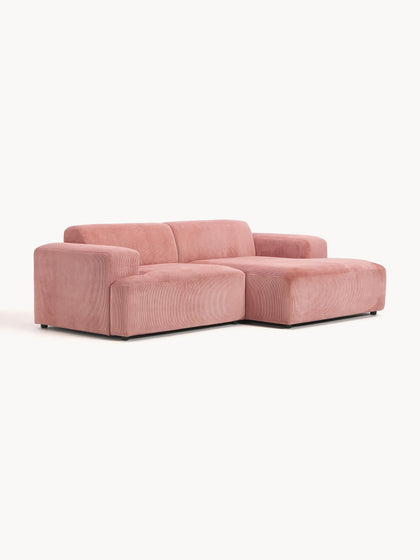 Westwing Collection Cord-Ecksofa Melva (3-Sitzer) Großer Ausverkauf