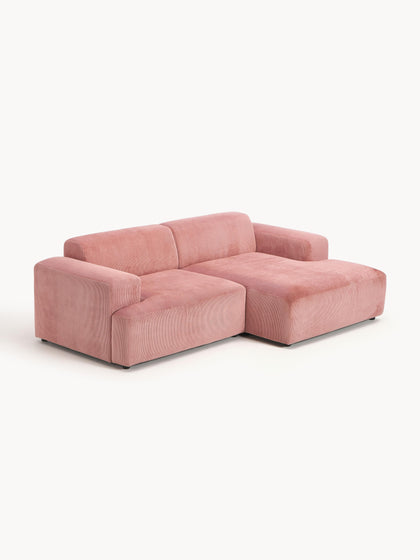 Westwing Collection Cord-Ecksofa Melva (3-Sitzer) Großer Ausverkauf
