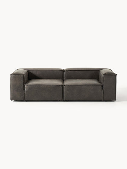 Westwing Collection Modulares Sofa Lennon (3-Sitzer) aus recyceltem Leder