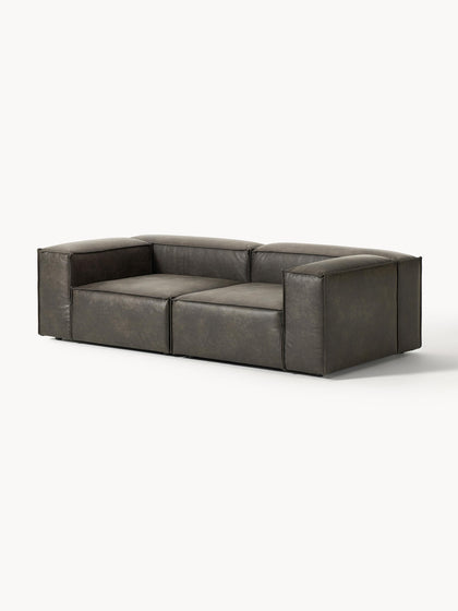 Westwing Collection Modulares Sofa Lennon (3-Sitzer) aus recyceltem Leder Begrenztes Angebot